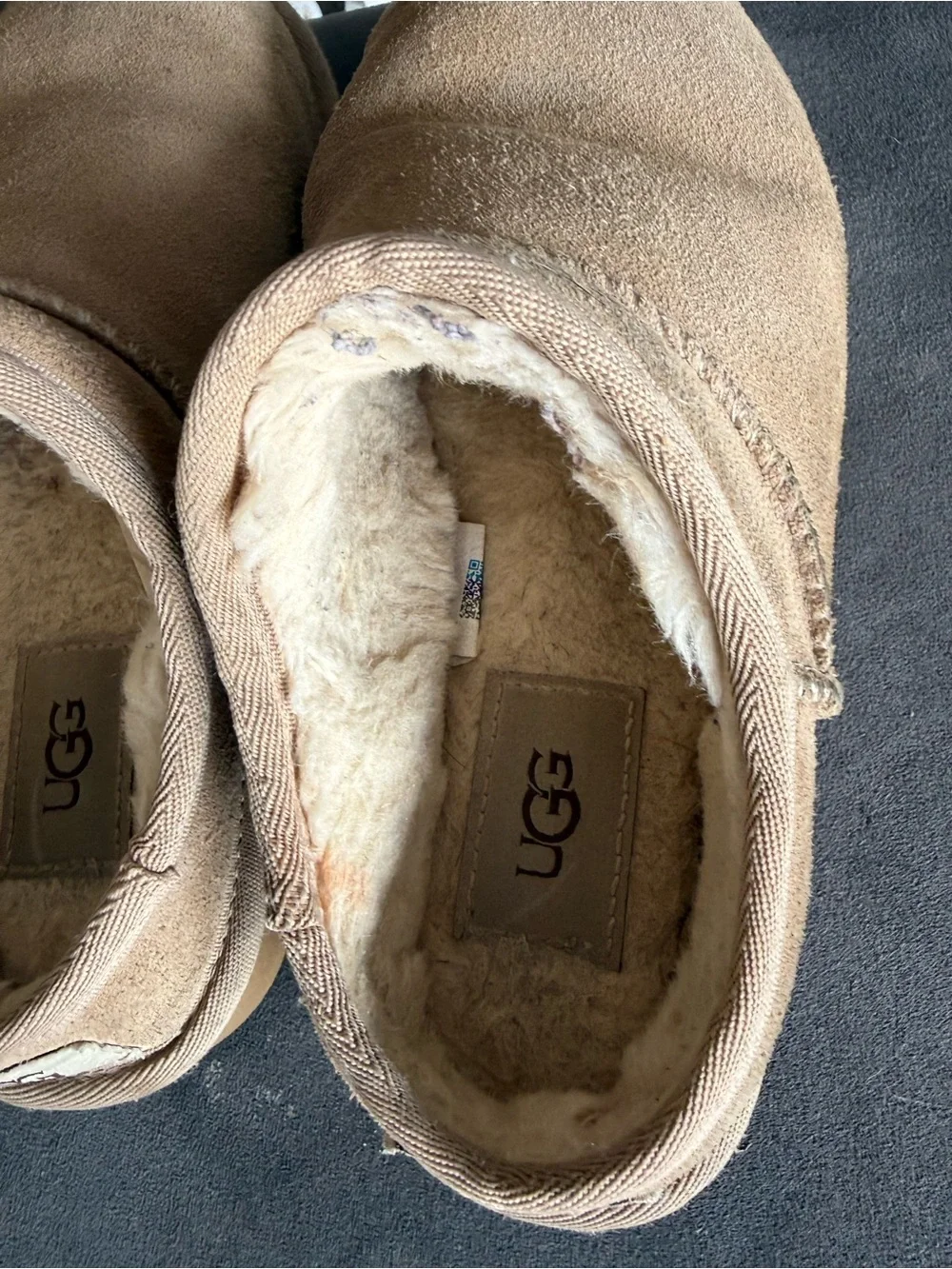 UGG Kids Tan Slip-On Boots with Treaded Sole